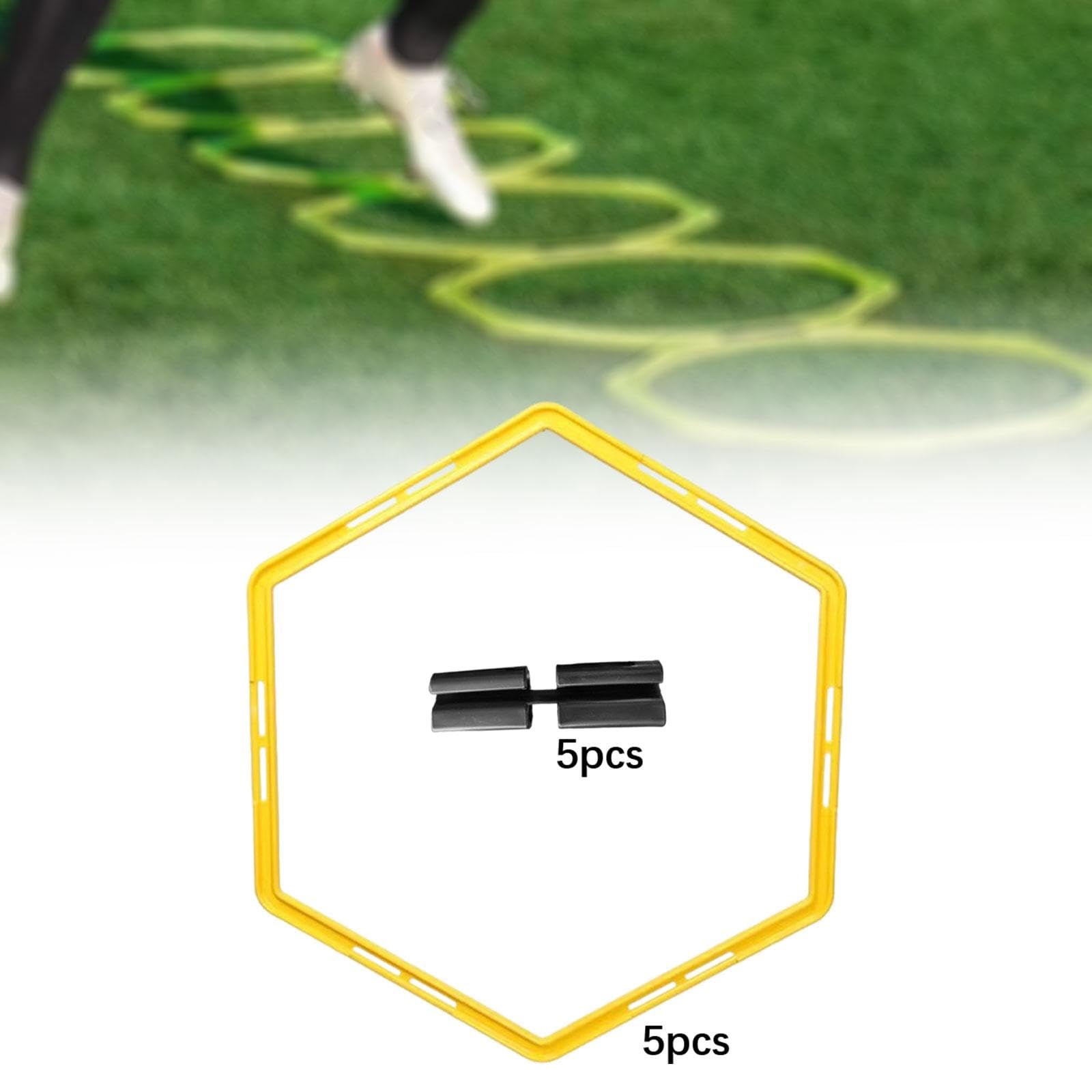 QSTDGVPW 5X Agility Training Rings Portable Speed Training Rings Outdoor Exercise Rings, Yellow