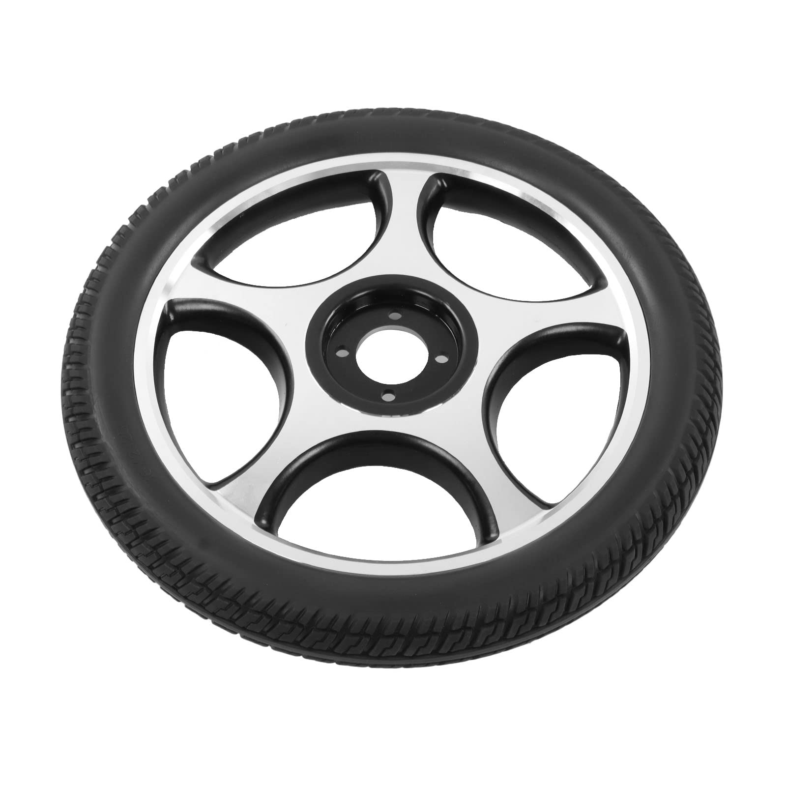 Elektryczne koło wózka inwalidzkiego 4 okrągłe otwory aluminium aluminium Hub Anti Slip Wózek Wózek wózków inwalidzkich do wózków elektrycznych i wózków Trwałość gumy