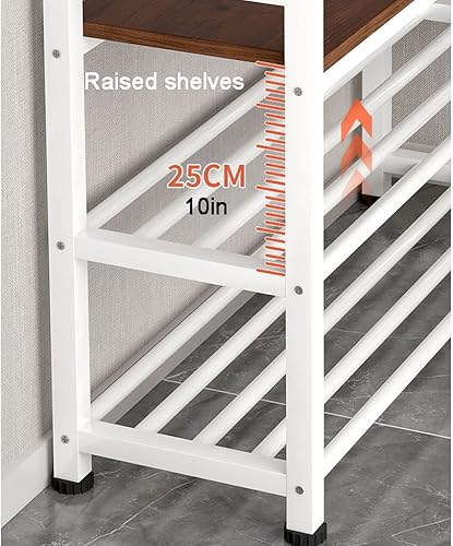Miniatura 4 de Zapatero Shoe Rack Bench Industrial Shoe Storage Bench with Handles 3 Tier Shoe Organizer for Living Room Entryway Hallway Easy Assembly Shoe