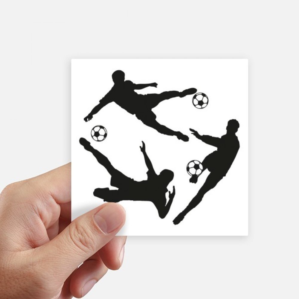 Autocollant carré football sports 10cm multicolor pour sticker mural et pc