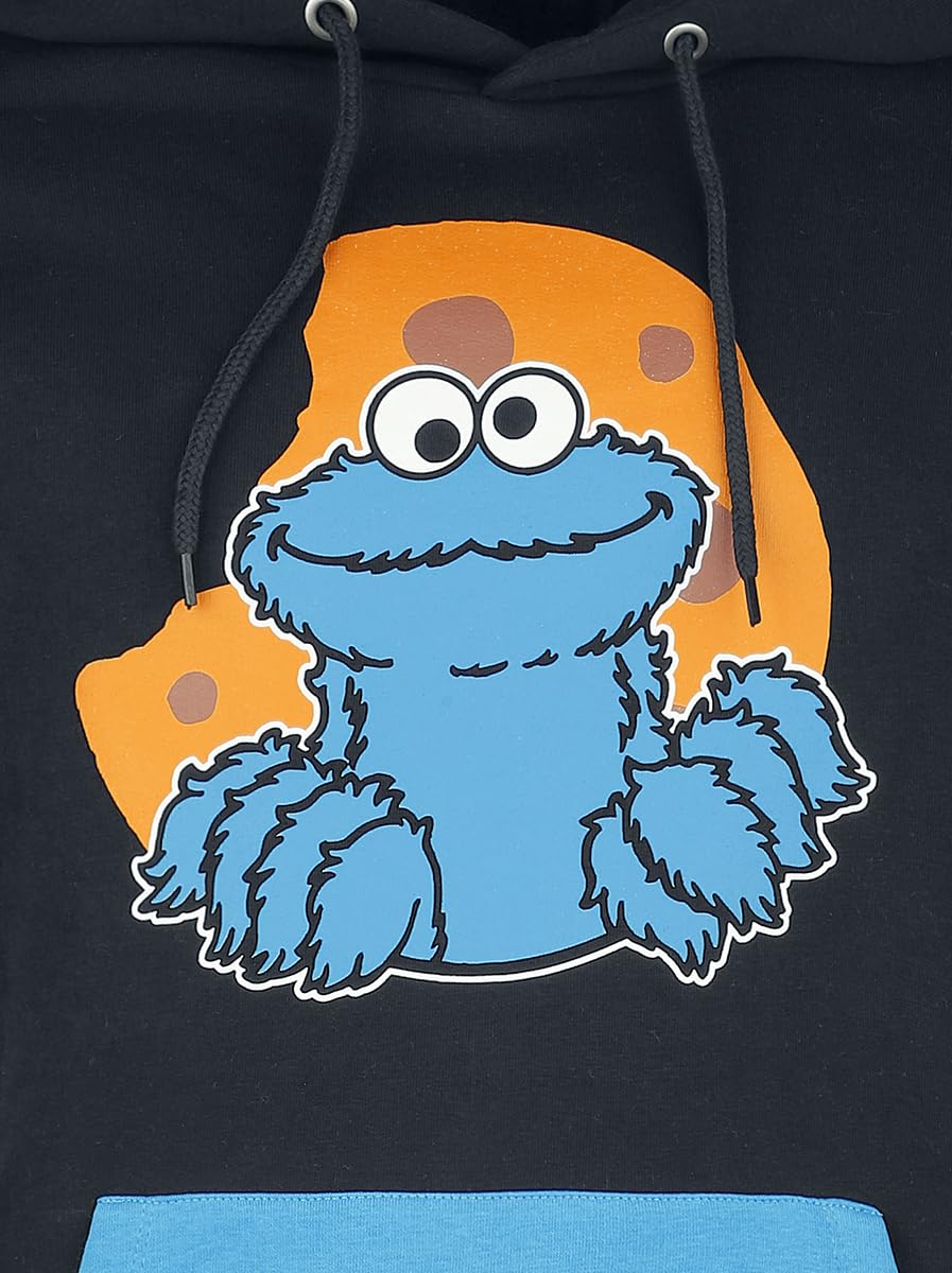 Sesame Street Cookie Monster Uomo Felpa con Cappuccio Multicolore 65% Cotone, 35% Poliestere Regular