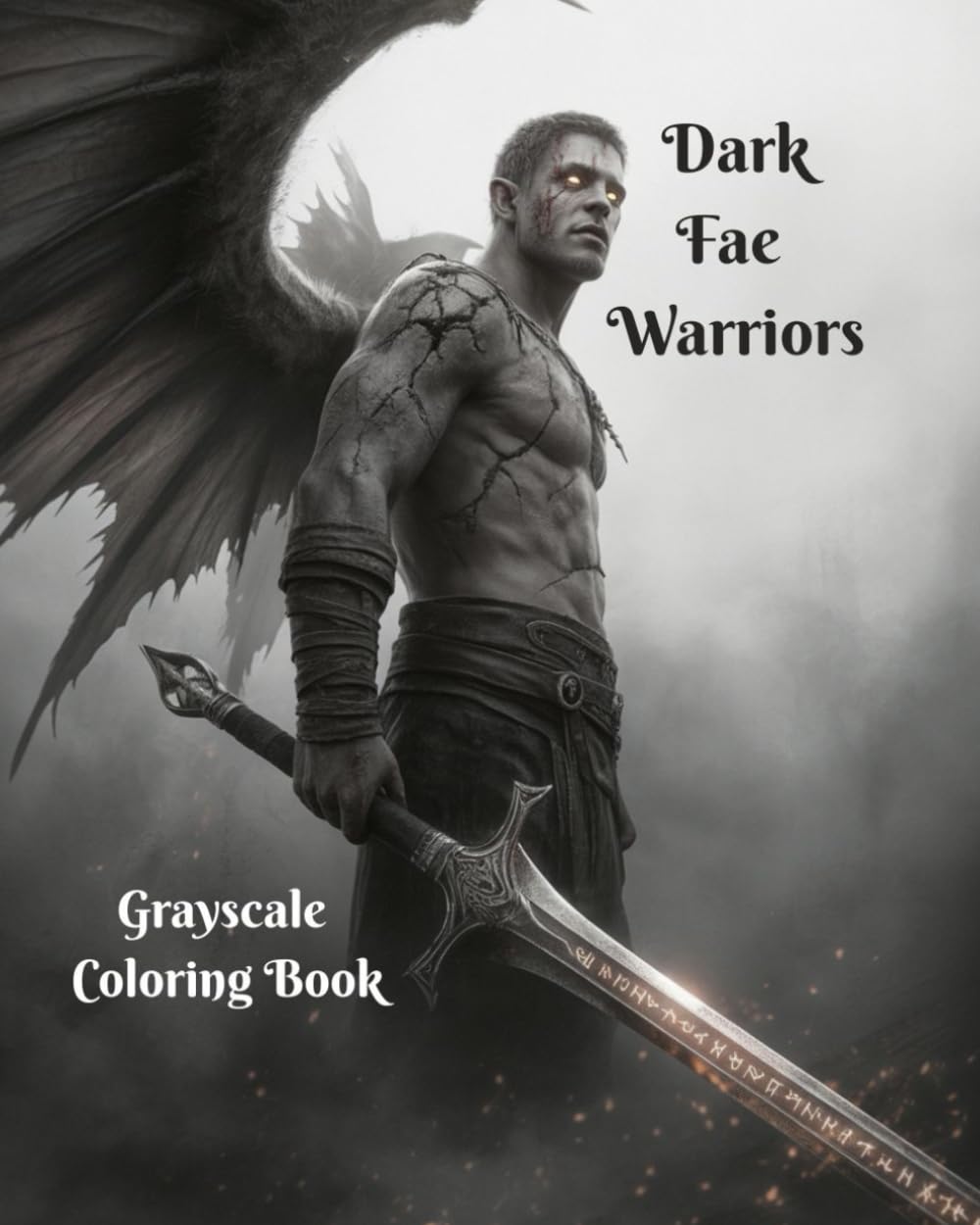 Dark Fae Warriors A Greyscale Coloring Book: Grayscale Dark Fantasy Male Warrior Coloring Book. Battle-Worn Shadow Court Fighters in Grayscale Fantasy Art