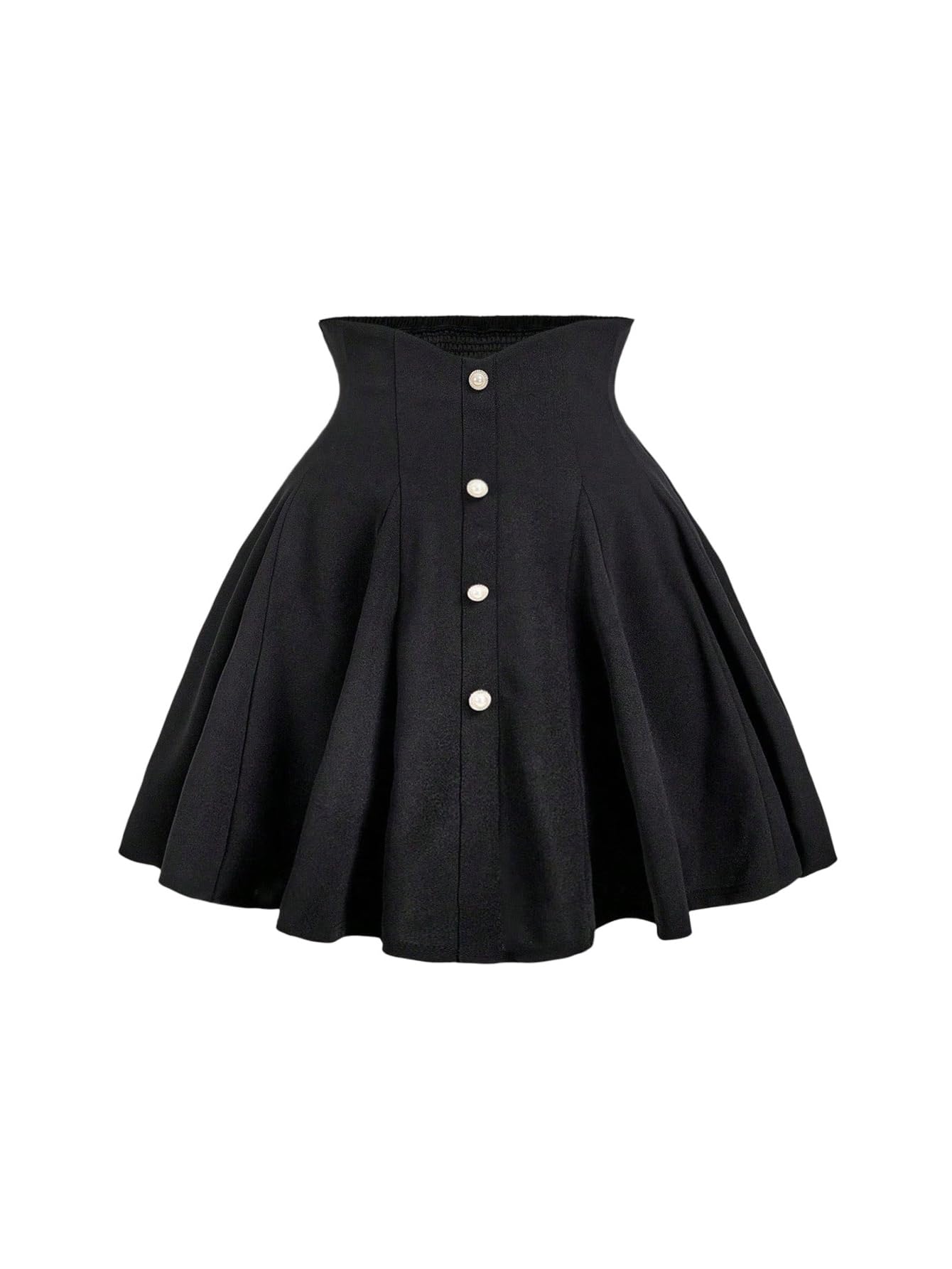 SweatyRocks Womens Plus Size Button Front High Waisted Skirt Elegant Flare A Line Short Skirts