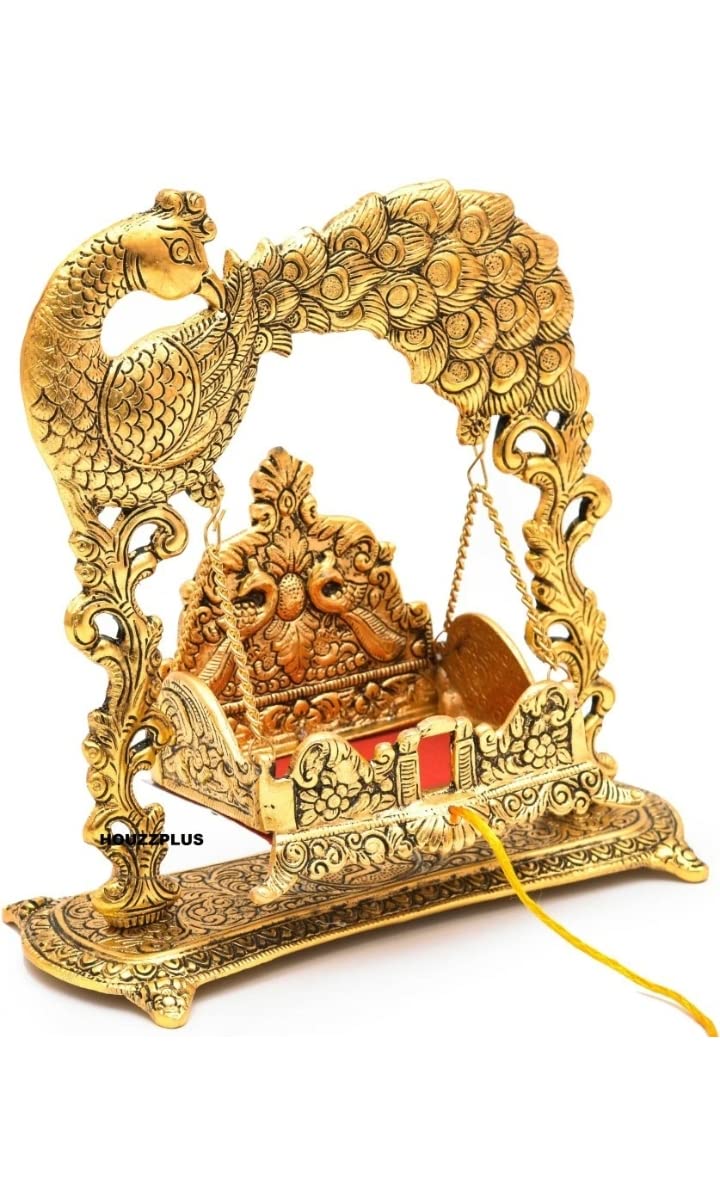 Laddu Gopal Jhula Swing - Peacock Design Showpiece -4