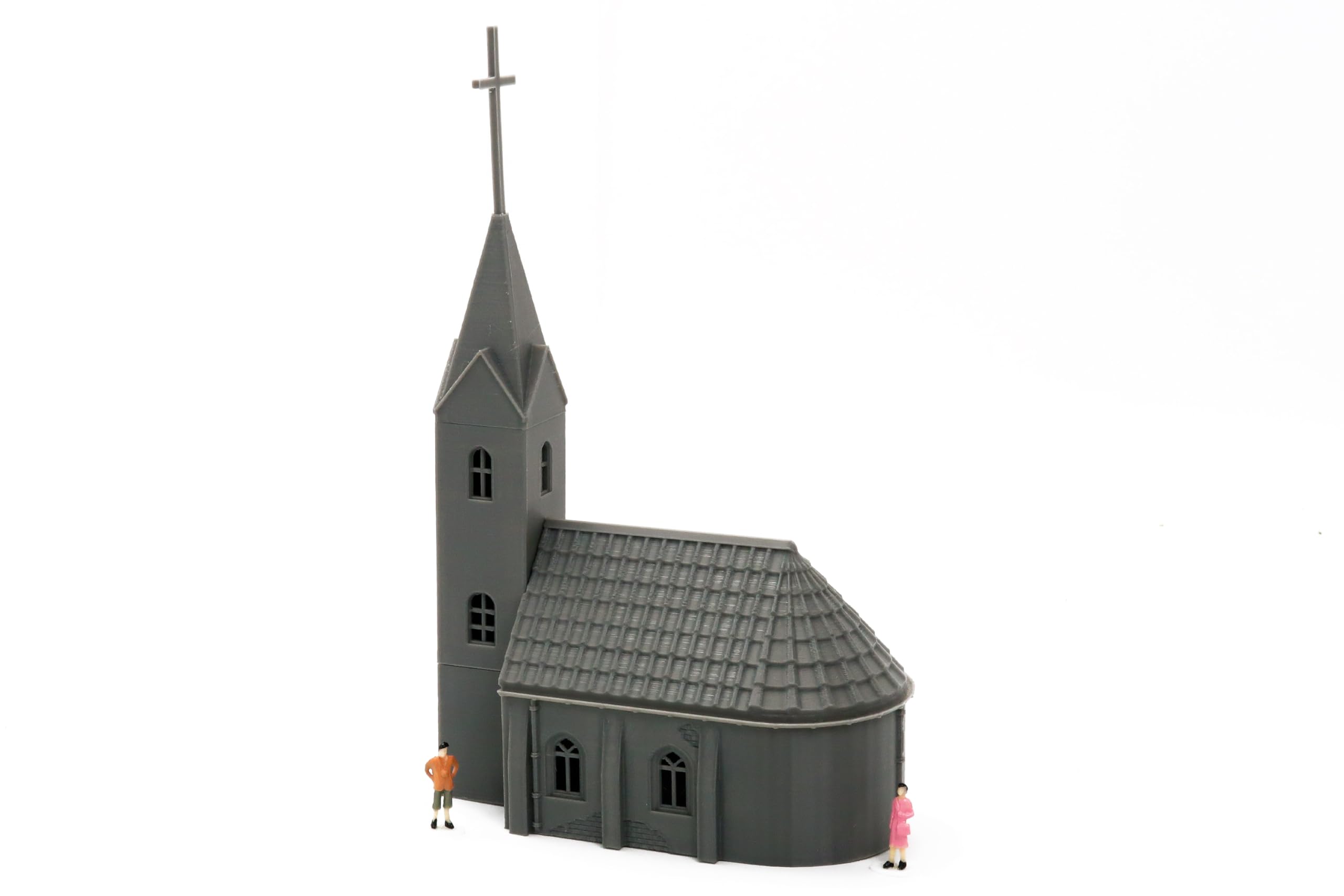 Petite chapelle - Bâtiment ferroviaire miniature imprimé en 3D à l'échelle HO. époque III et au-dessus.