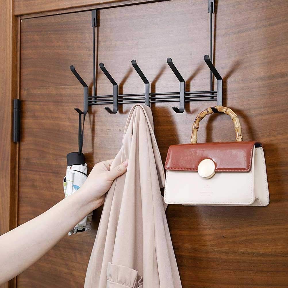 ISCBAFYX Perchero Ganchos De Puerta De Hierro para Ropa Colgador De Puerta Colgador De Bolsas para Sombreros Estantes De Pared Gancho para Toallas Estante De Tela Corbata Bufanda Llave Estante De