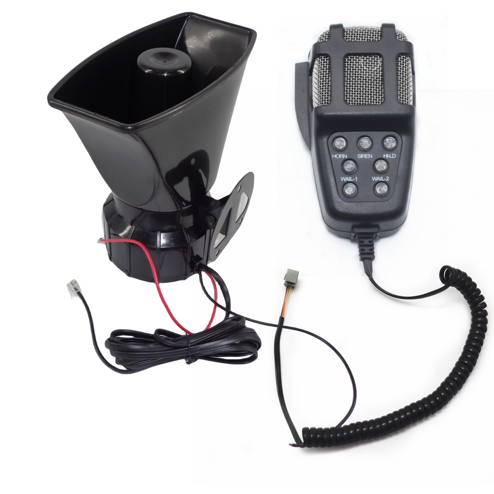Klaxon de voiture Sirène Klaxon Blu - ray bouton 130db Trompette d'air Amplificateur sonore d'urgence Système de haut - parleurs pa avec microphone 7 tones Car Horn pour 12V camion voiture etc
