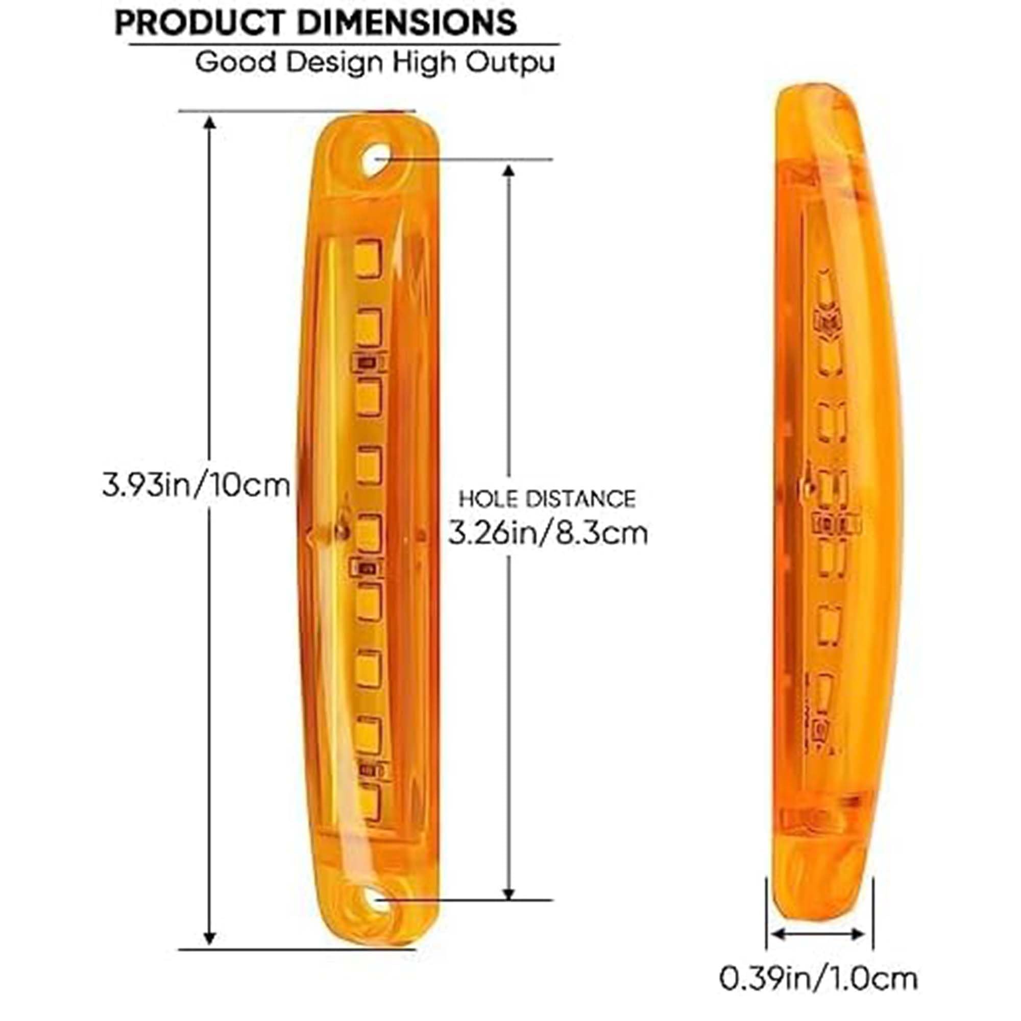 LED Luz de Señalización Ámbar 24V Intermitente Lateral Luces, Remolque Marcador Del Lado Trasero Lámpara, Luces para Coche Camión Autobús Furgoneta Barco Caravana, Cable Marcador, Rv 4 Piezas