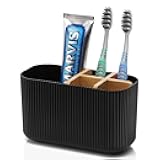 Black Toothbrush Holder - Bamboo Toothbrush Holders for Bathrooms Electric Toothbrush Holder Organizer Kids Toothbrush Holders for Bathrooms Countertop