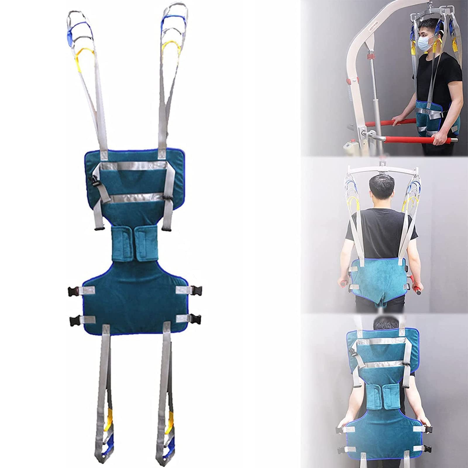 Patientenlifter Lifting Transfergürtel Ganzkörperg Toilettentragetuch Premium gepolstertes Tragetuch, medizinisches Hebegerät, Ganzkörper-Gehhilfe zum Stehen, mit Vier-Punkt-Stützung, für Bein-Lendenw