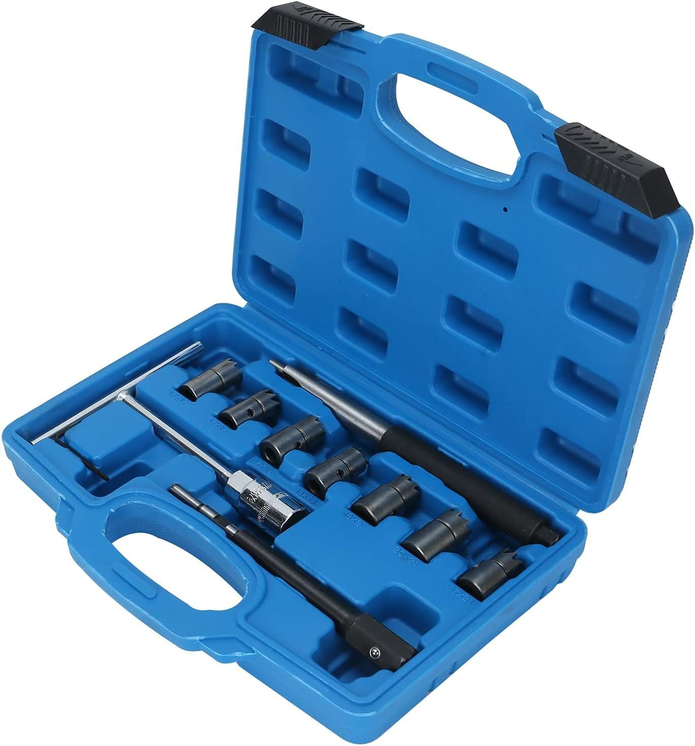 Coldshine 10Pcs Diesel Injector Seat Cutter Set For Bosch Psa Cleaner Cutter Re-Face Score Tool Kit