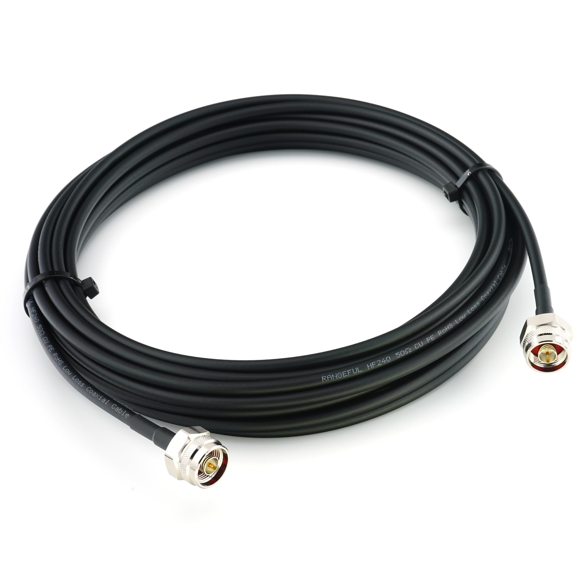 N mâle vers N mâle Hex 15m Cable Coaxial — câble d'extension HF240 (LMR 240 équivalent) rallonge etanche — pour Routeur WIFI Radio Antenne LTE Amplificateur GSM 4G 5G 6G LTE Hotspot
