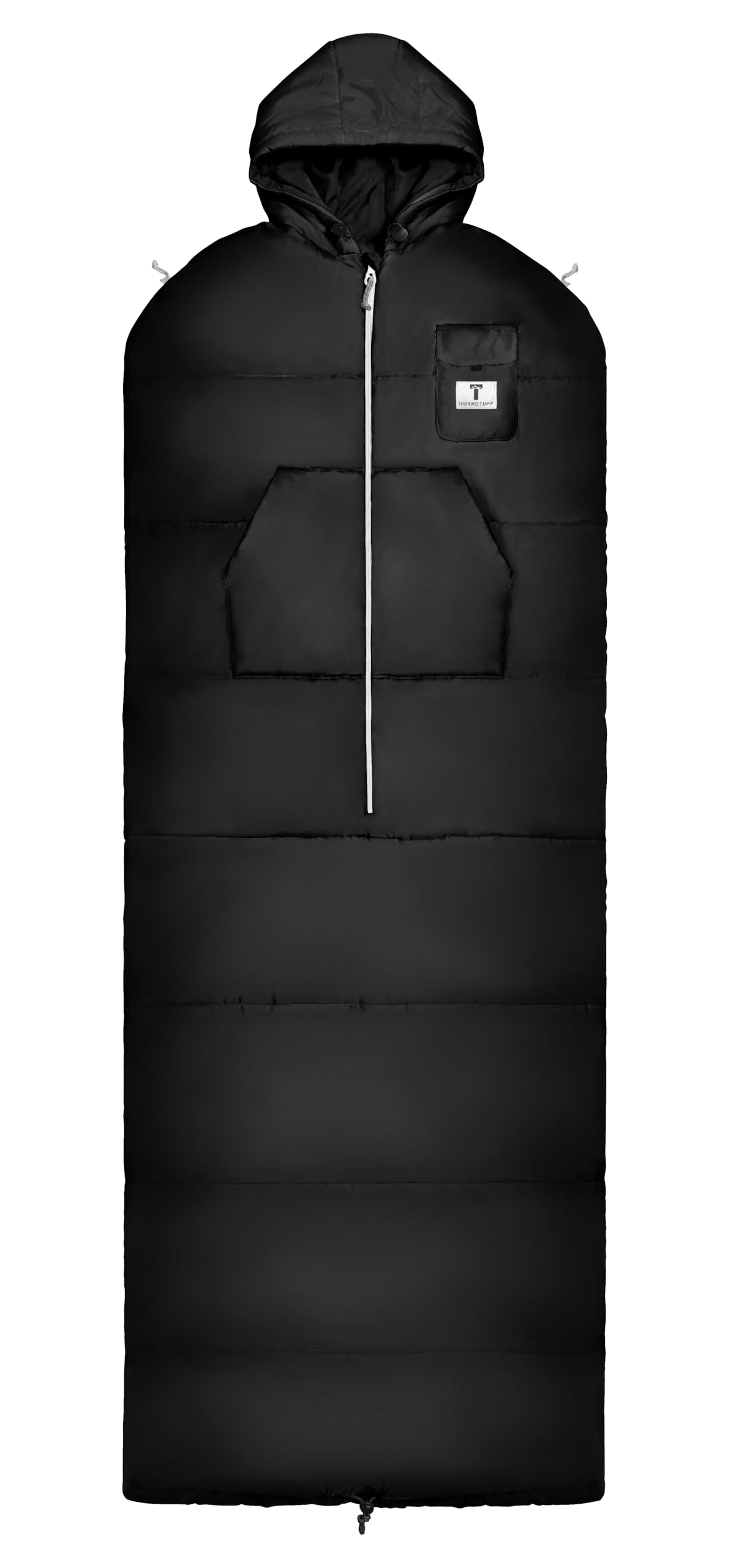 Thermotuff Wearable Sleeping Bag with Dual Hoodie, Zippered Arm Holes, Pockets & Adjustable Drawstring - Ideal for Camping, Cold Weather Hiking, and