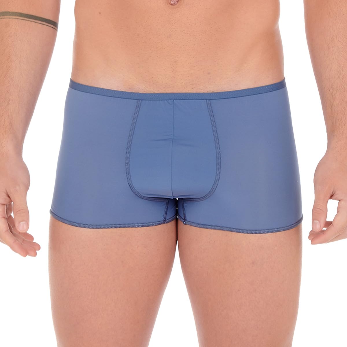 HOM Men's Plumes Trunk Swimming Trunks, Blue jeans, L