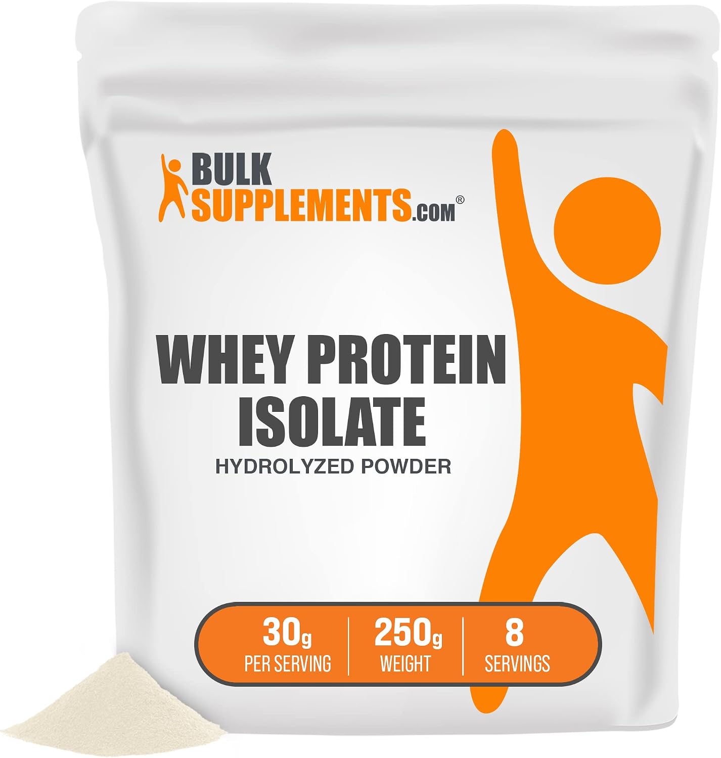 BULKSUPPLEMENTS.COM Hydrolyzed Whey Protein Isolate - Isolate Protein Powder - Whey Isolate - Plain Protein Powder - Whey Powder - Whey Protein Powder Unflavored (250 Grams - 8.8 oz)