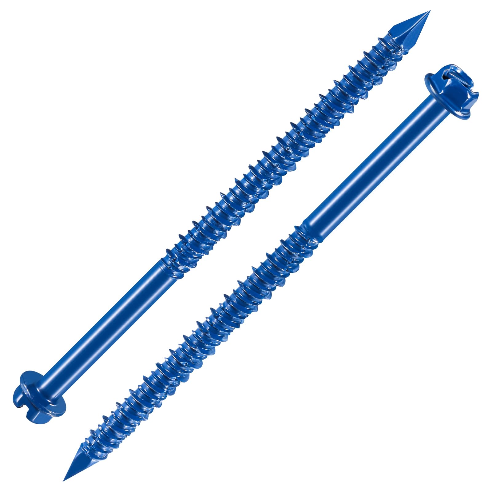 Wensilon (30 pezzi) 1/4 "* 4" testa a rondella esagonale scanalata kit di ancoraggio per calcestruzzo testa piatta blu per ancoraggio a muratura, blocco o stucco di mattoni