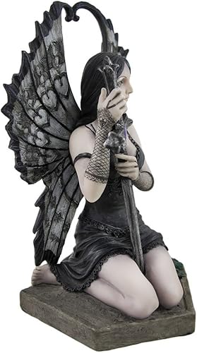 Miniatura 2 de Veronese Design Anne Stokes 'Lost Love' - Estatua de resina fundida pintada a mano de 6.25 pulgadas de hada de luto, hecha con detalles exquisitos,