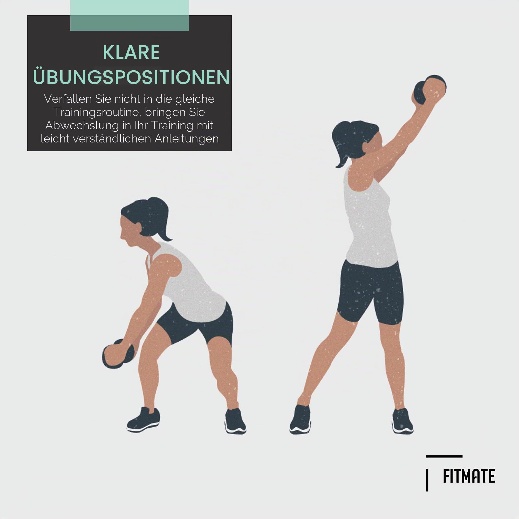 PosterMate - Profi Fitness Poster fürs Training - 8er Set - 51 x 76 cm - verschiedene Sportübungen - Perfekt geeignet für Körpergewicht, Homegym, Kurzhantel, Langhantel, Yoga, Kettlebell, Dehnen
