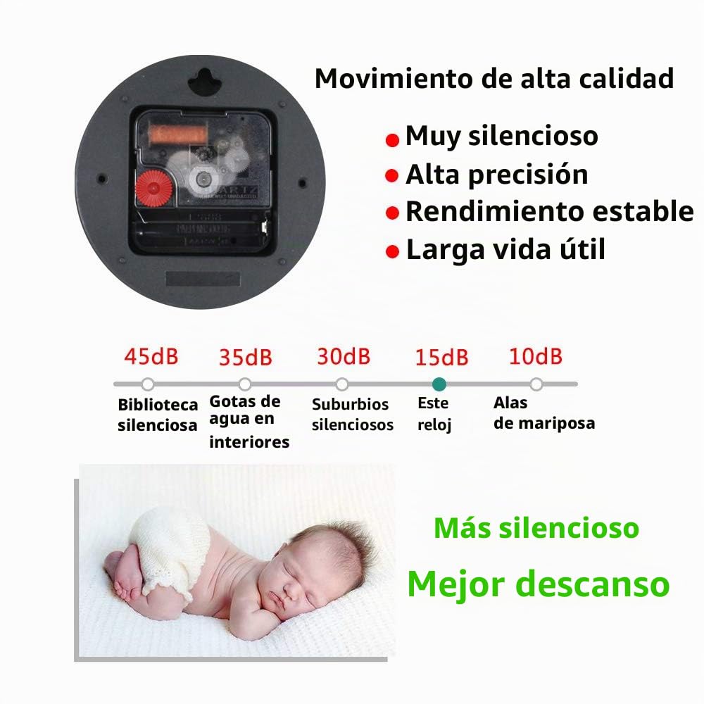8,6 pulgadas - Reloj de pared de madera silencioso para sala de estar, cocina, moderno, diseño de péndulos de pared, 22 cm, reloj de cuarzo, colgante, reloj de pared, analógico, color blanco