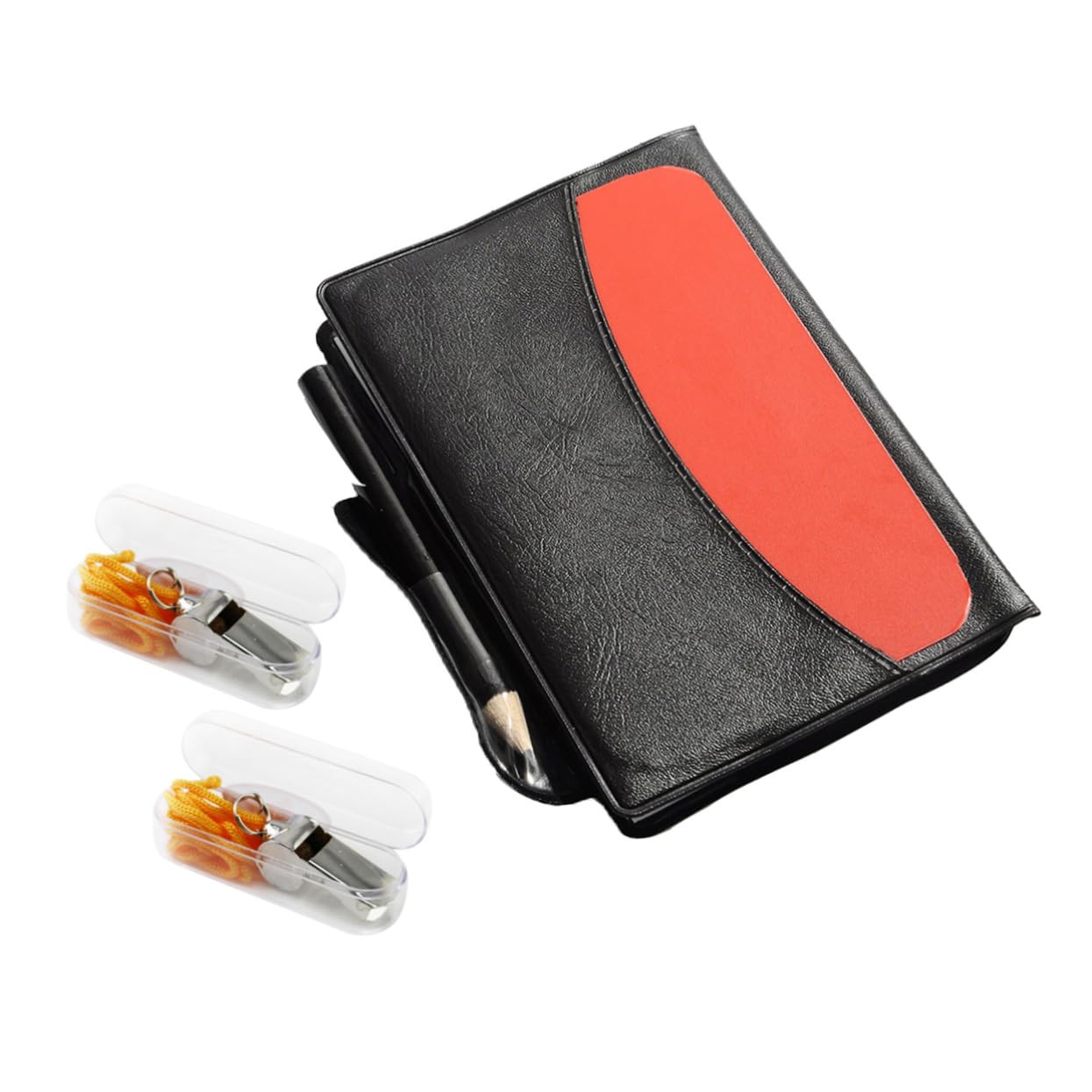 POPETPOP 2pcs Referee Kit with Red and Yellow Cards Durable Soccer Referee Whistle Football Matches Access Wallet Design for Official Games and Sports Events