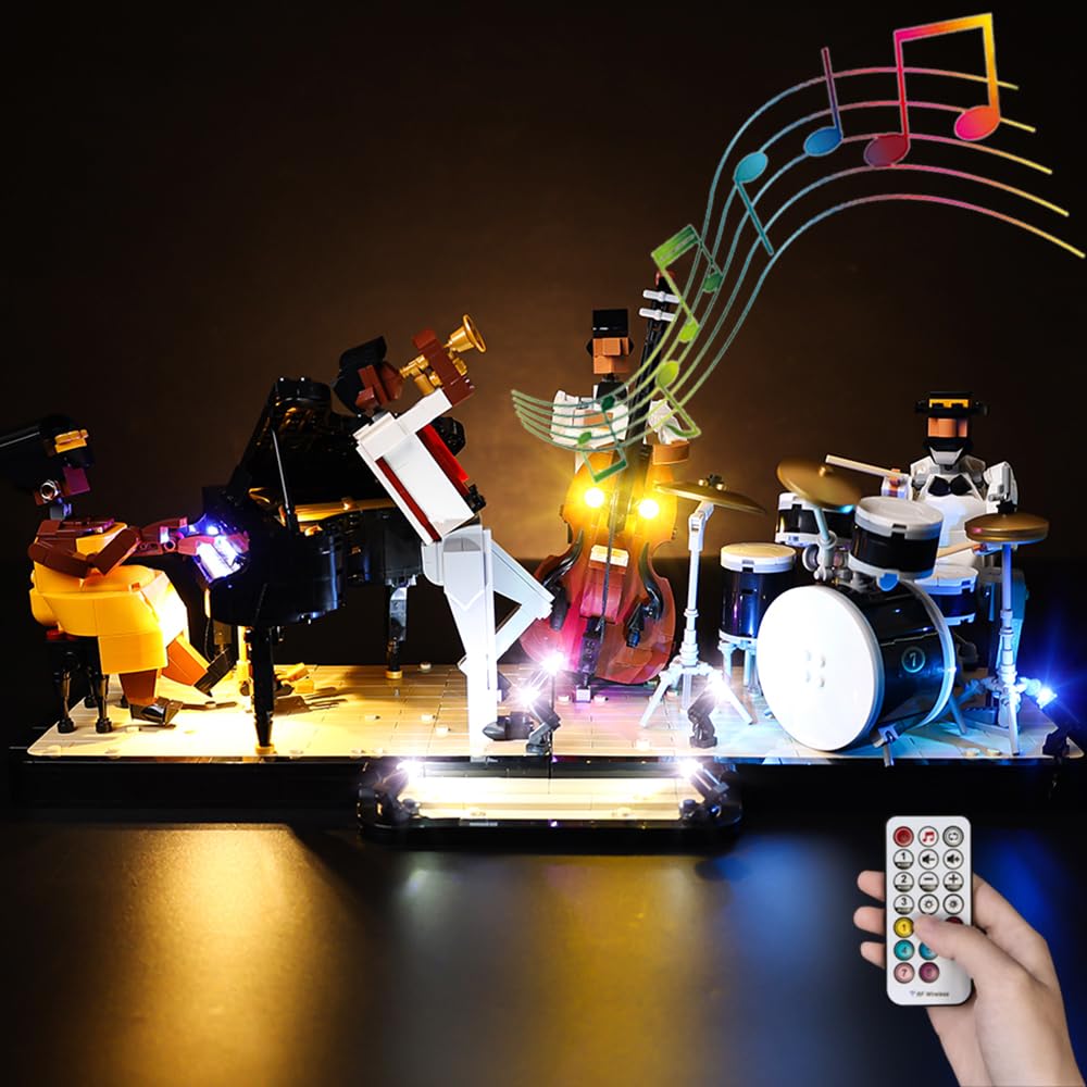 Kyglaring LED Light Kit Compatible with Lego 21334 Set, Lighting Accessories for Ideas Jazz Quartet Building Set, Lights Only (Model Not Included), RC