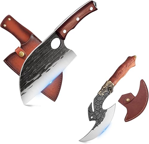 Cuchillo de chef serbio con cuchillo de carnicero para cortar carne, cocina, cocinar al aire libre, barbacoa, camping, caza, regalo para hombres