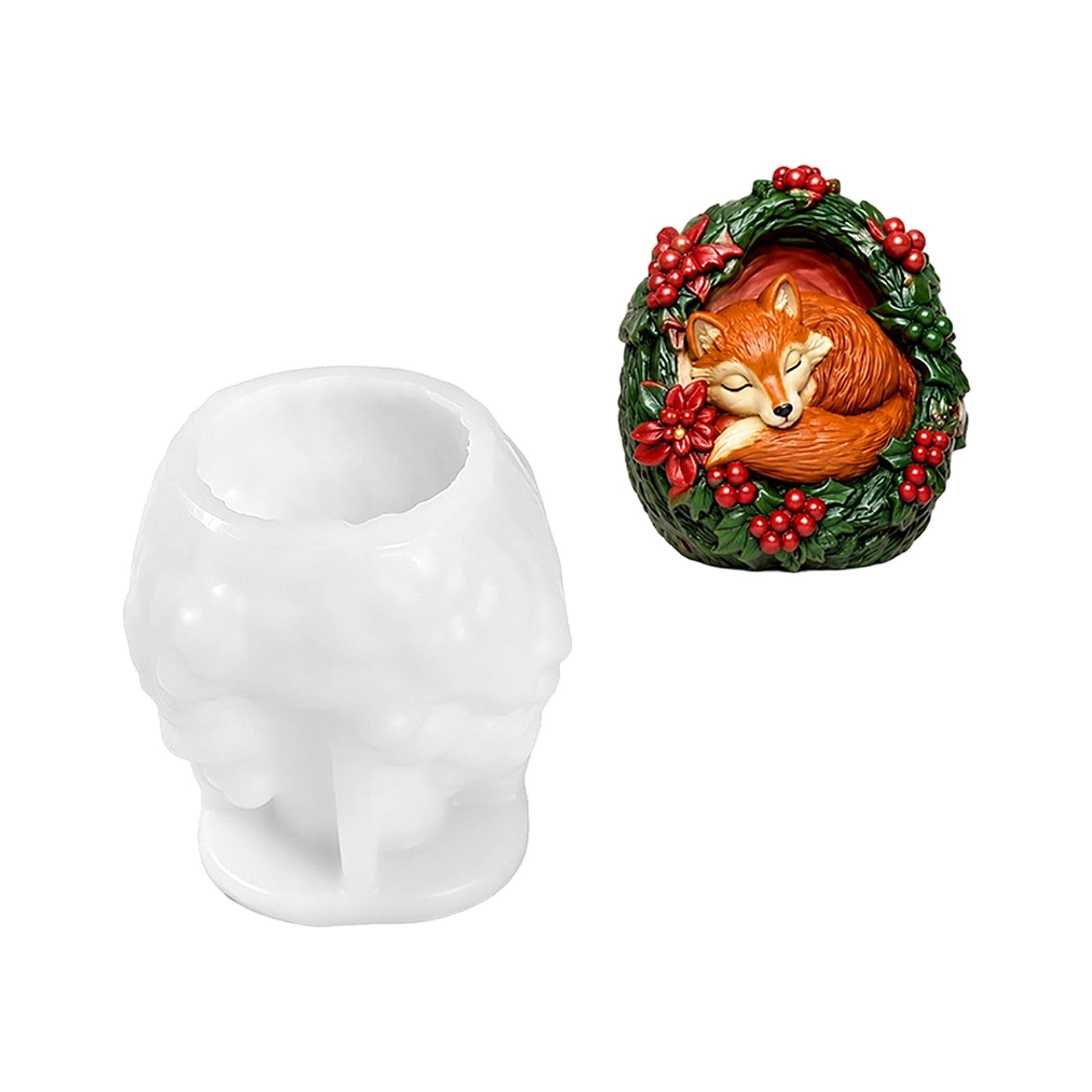COOLHOOD Layered Relief Silicone Mold for Holiday Projects, 3D Casting Form Serving Christmas Decor Makers Wax Casting Form Winter Decor Tool Seasonal Project Relief Cavity Molding Holiday Making