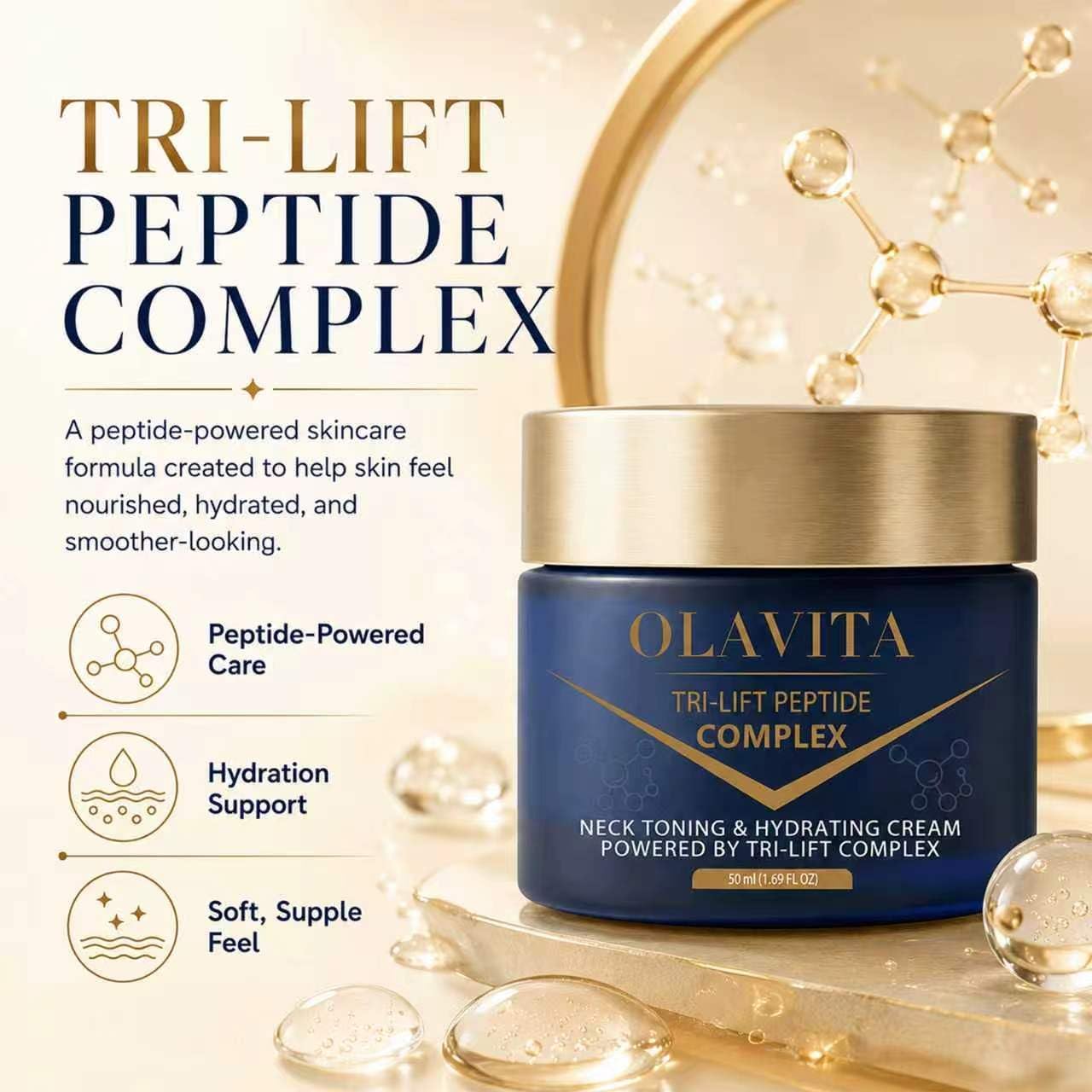 OLAVITA Tri-lift Peptide Complex Cream,Neck Firming Moisturizer (1)