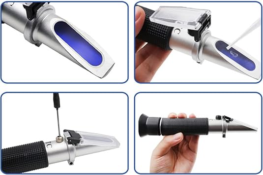 Portable Salinity Refractometer - Automatic Temperature Compensation ATC Salinity Meter - Dual Scale 0-100 PPT and 1.000-1.070 Specific Gravity for Aquarium and Marine