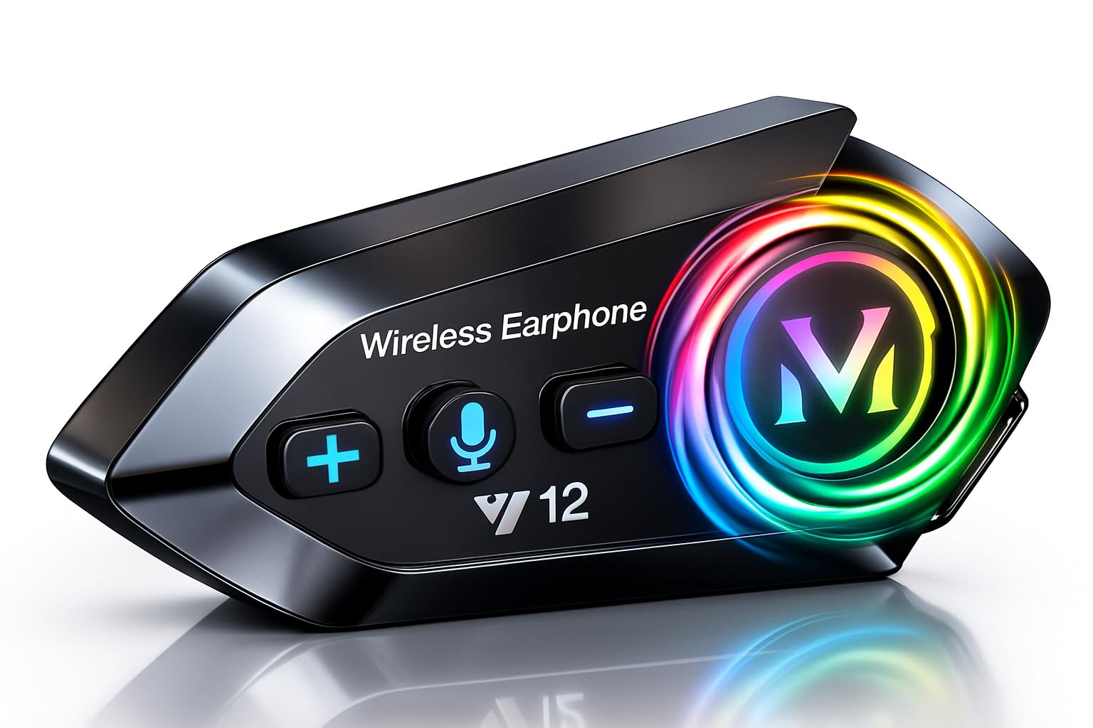 Primate Y10 Wireless Motorcycle Helmet Headset – Dual Phone Connectivity, Bluetooth Audio for Music & GPS, Waterproof IP67, Universal Helmet Fit, Compatible with Android & iOS (Y10)