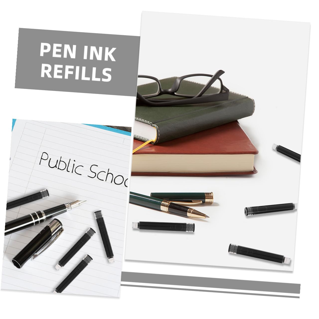 200 Pezzi Refill Inchiostro per Penne Stilografiche Nere Ricariche Pratiche e Compatibili per Uso Ufficio e Scuola