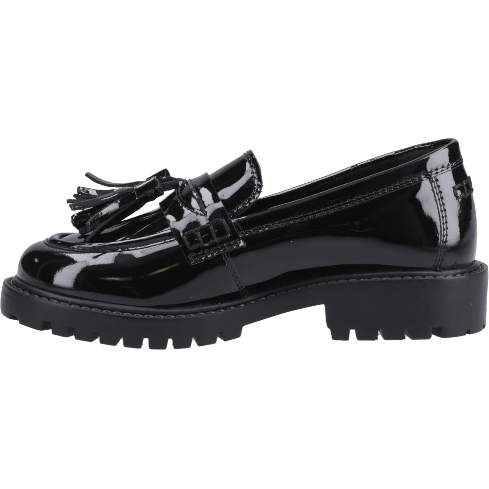 Hush Puppies Abigail Patent Senior Shoe, Black, 7 UK