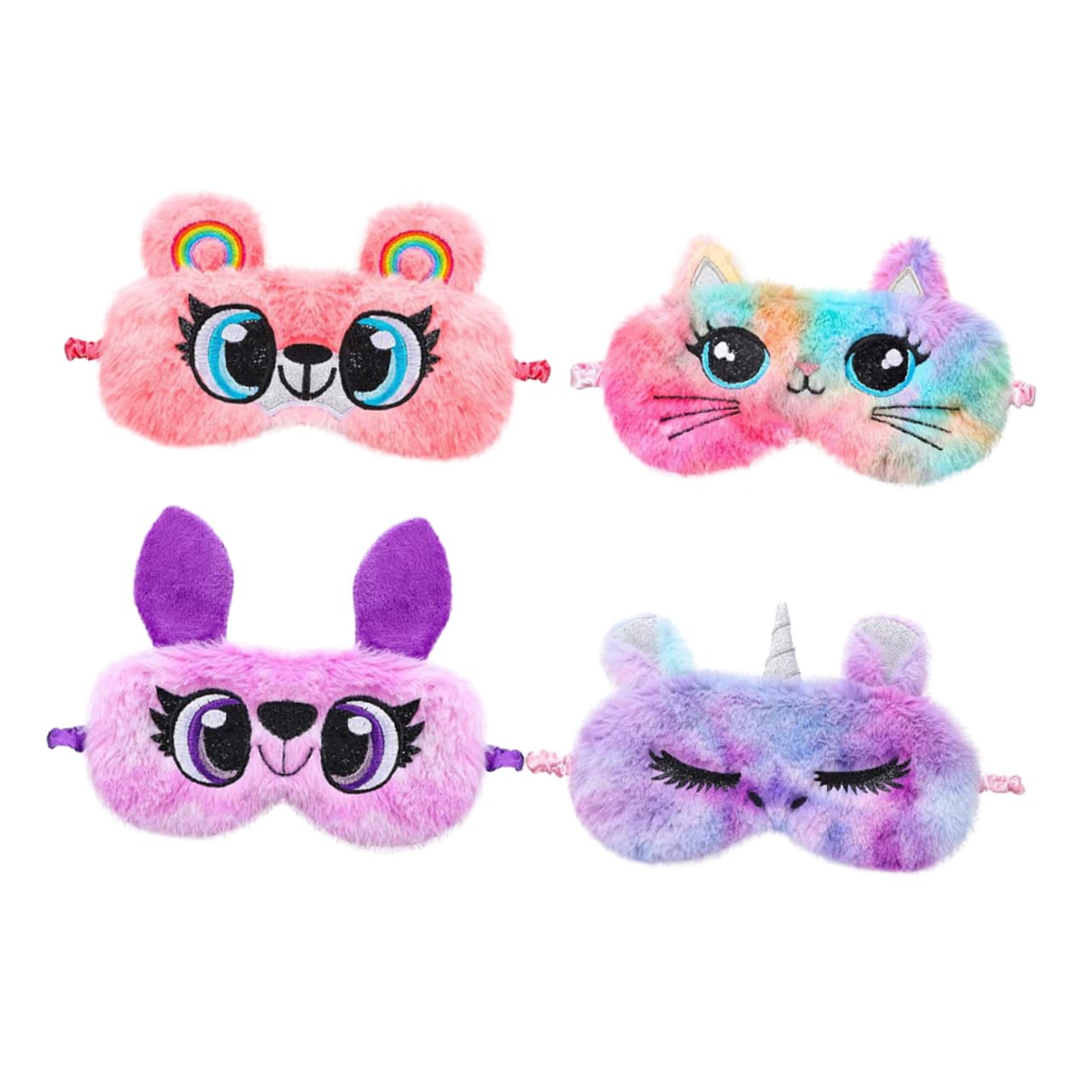 COLLBATH 3 Set Di Maschera Per Dormire A Forma Di Gufo Comoda Benda Oscurante Da Viaggio Per Ragazzi E Ragazze 4 Pezzi * 3