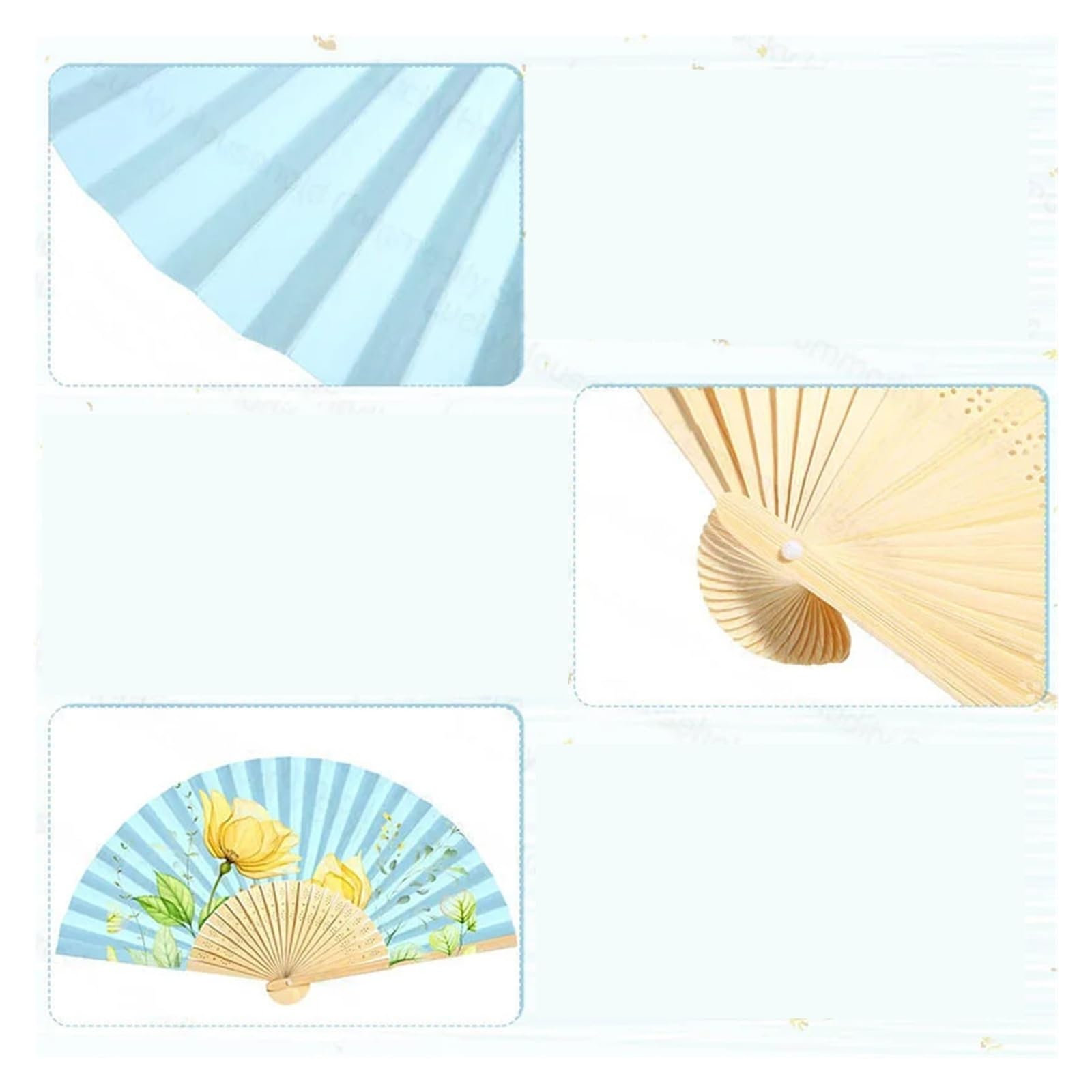 30 Stück Hochzeits-Handfächer, Faltfächer for Gäste, Papierfächer for Hochzeit Für Haushalt Wohnen(White)
