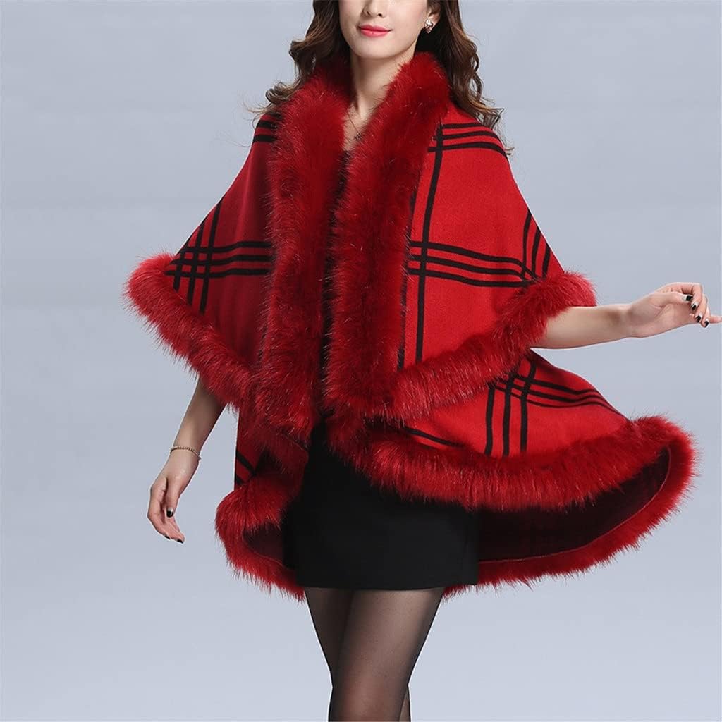 red plaid cape coat