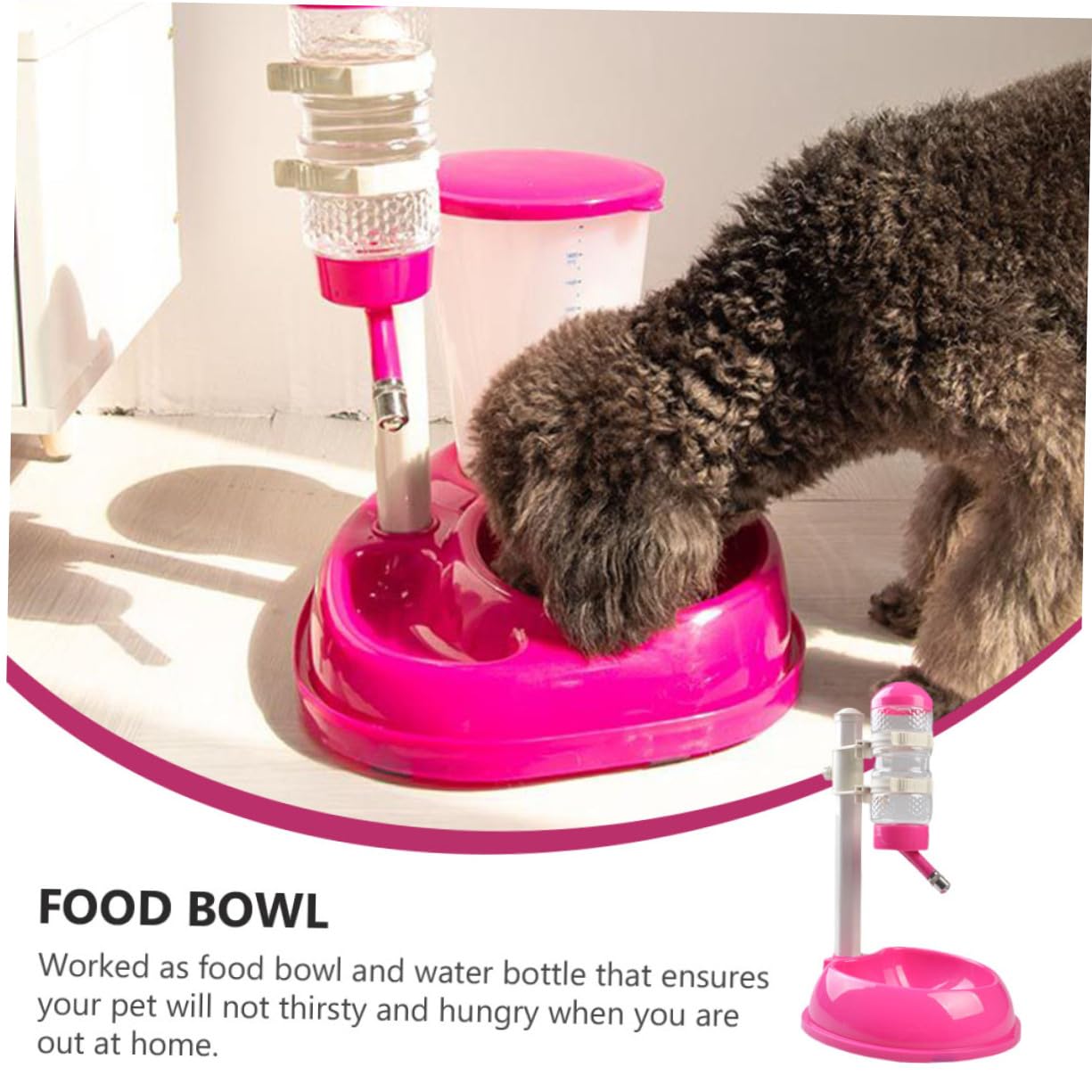 ibasenice Dispensador de Comida y Agua Automático para Mascotas Botella Visualizada de 500ml, Material PP y PVC, Comedero y Bebedero Adecuado para Perros y Gatos en Casa