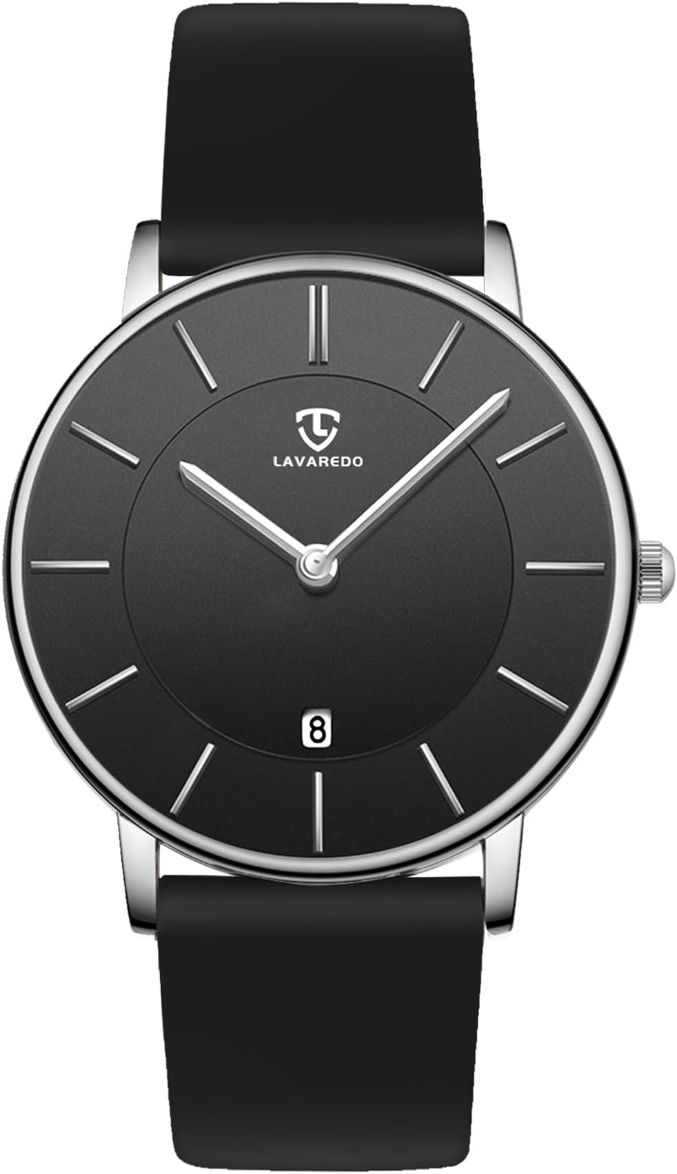 L LAVAREDO Watch for Men, Extremely Thin Mens Watches Minimalist Analog Men's Leather Wrist Watches with Time/Date, Birthday Gift for Men Boyfriend