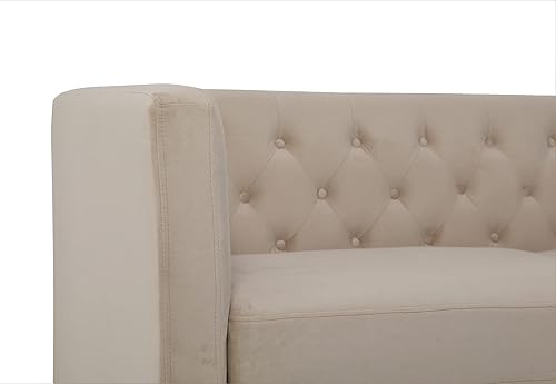 Miniatura 28 de Muebles clásicos y modernos con diseño capitoné para sala de estar, sofá universitario con relleno, cómodo sofá biplaza de terciopelo, medallón