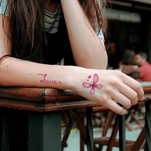 Miniatura 4 de Tatuajes para el día de San Valentín para mujeres hombres niños niñas decoración de arte corporal labios de flores corazón globos calcomanías
