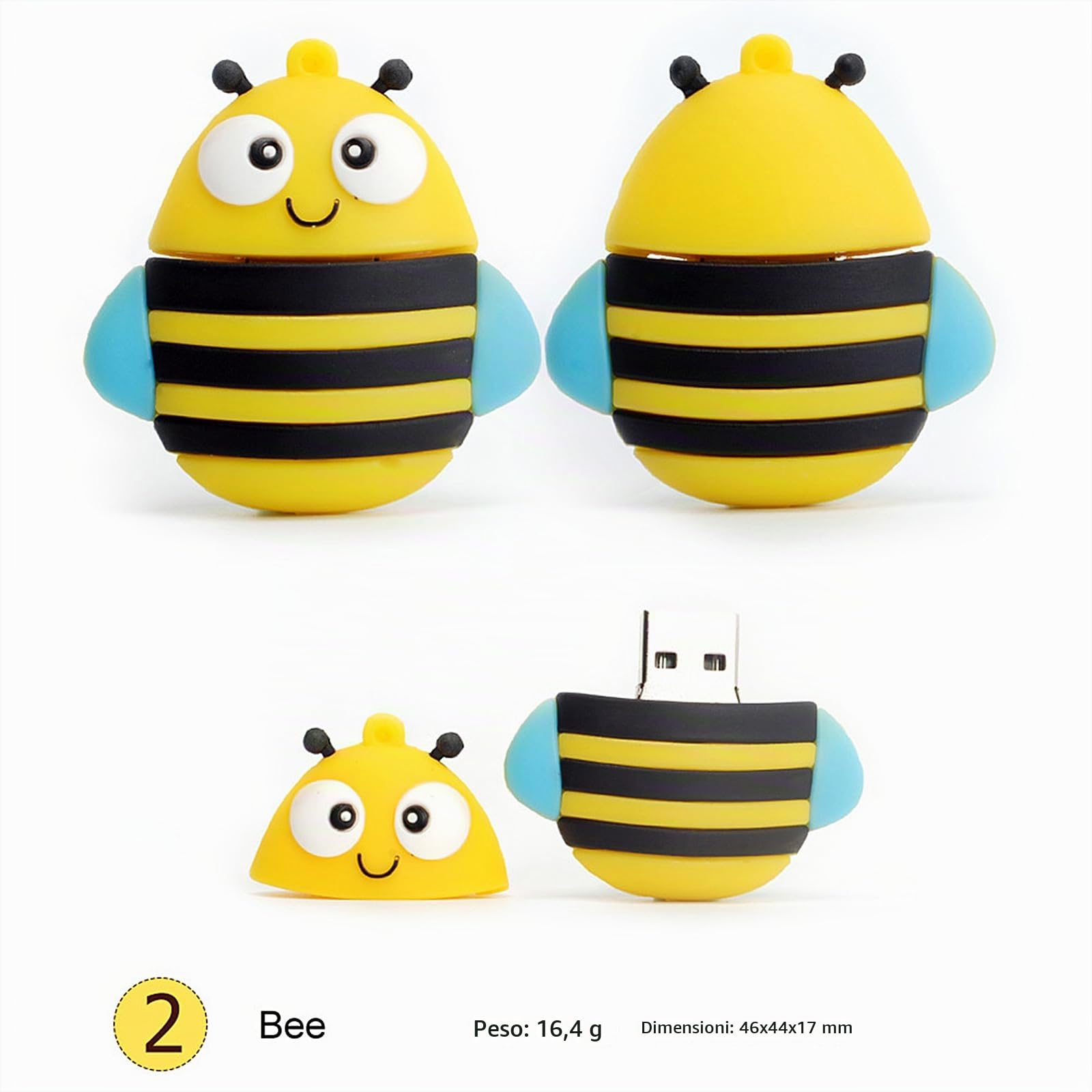 32GB Chiavetta USB Confezione Pen Drive Scheda di Memoria con Grafica Animale Carino Chiavetta di memoria esterna Adatto per bambini amici studenti regali di laurea souvenir(5 * 32GB,Animale)