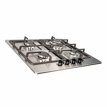 SIA 60cm Built-in Double Oven, Stainless Steel 4 Burner Gas Hob