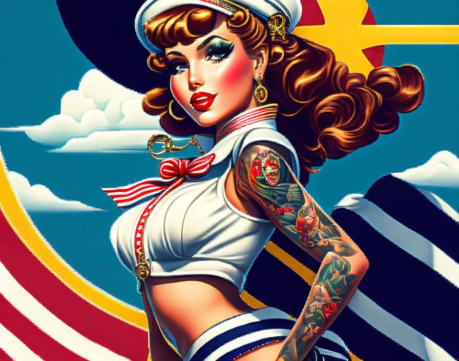 Poster Sailor Girl Meechi grande toile 50x70cm pour habiller un mur vide avec élégance