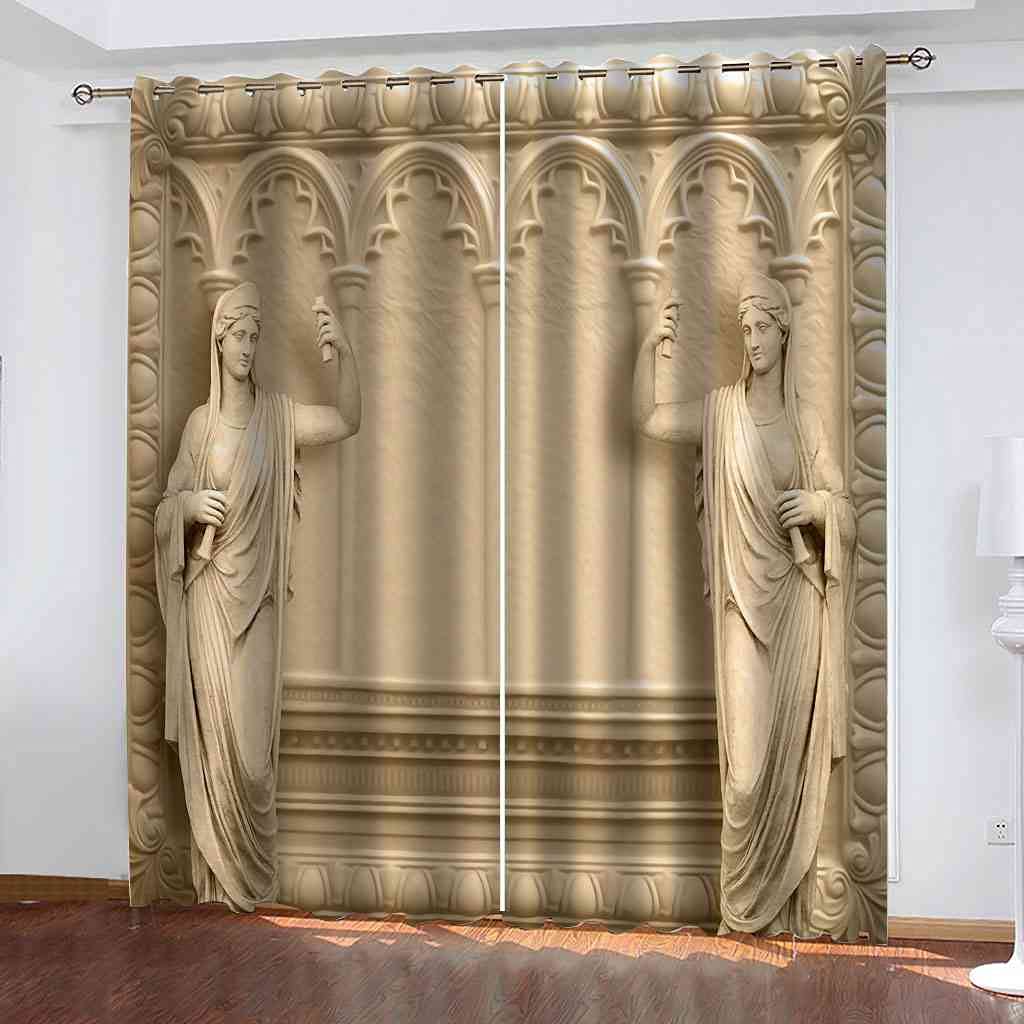 Rideau occultant thermique et phonique 3D de salon moderne 200x214cm