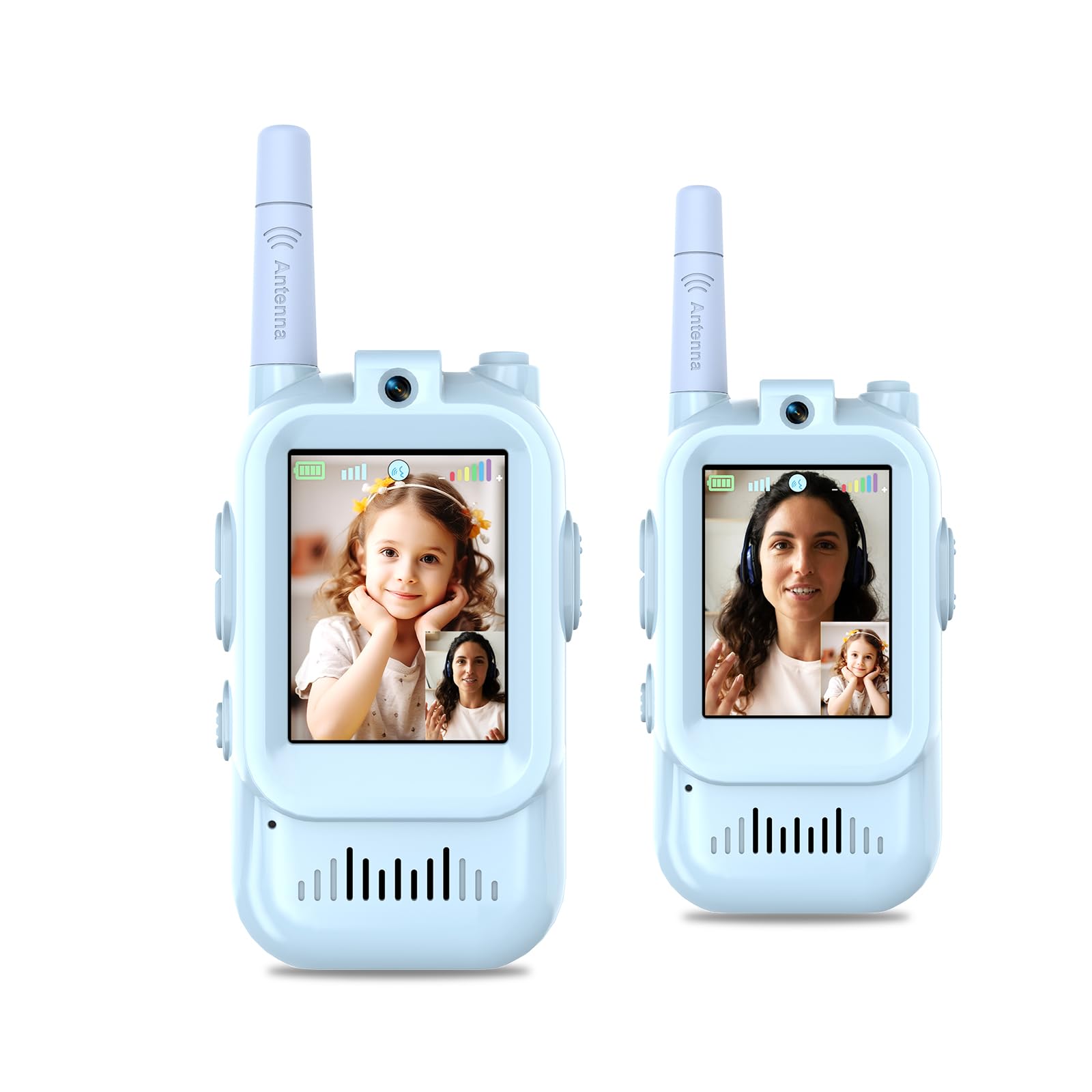 ZOKBOM Video Walkie Talkies for Kids 2 Pack Rechargeable Walkie Talkies with Screen Display and Voice Changer