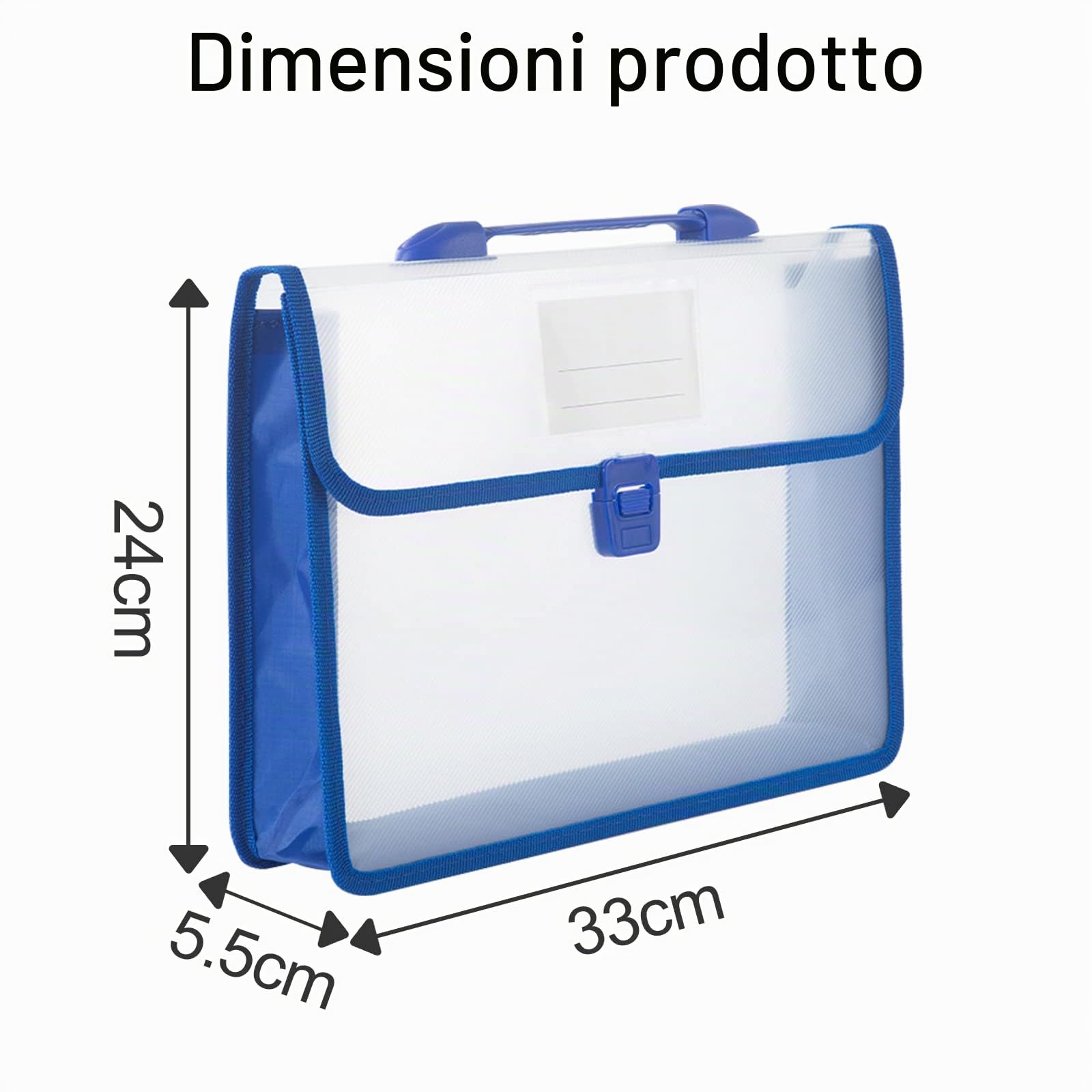 3 Pezzi Cartelline Portadocumenti in Plastica A4, Grande Capacità Cartelle Trasparenti con Bottone a Pressione e Maniglia, Cartellette Documento Storage con Tasca per Etichette