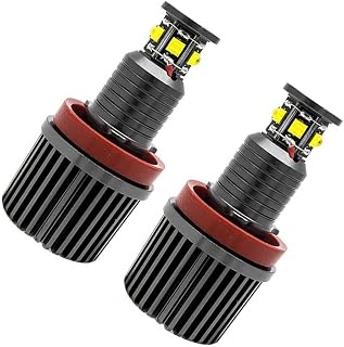Riloer Lámparas LED de Luz Blanca de Ojos de Ángel, H8 120W Angel Eye Marcador LED Halo Light compatible con BMW E82 E90 E92 E60 E61 E63 E89 X6