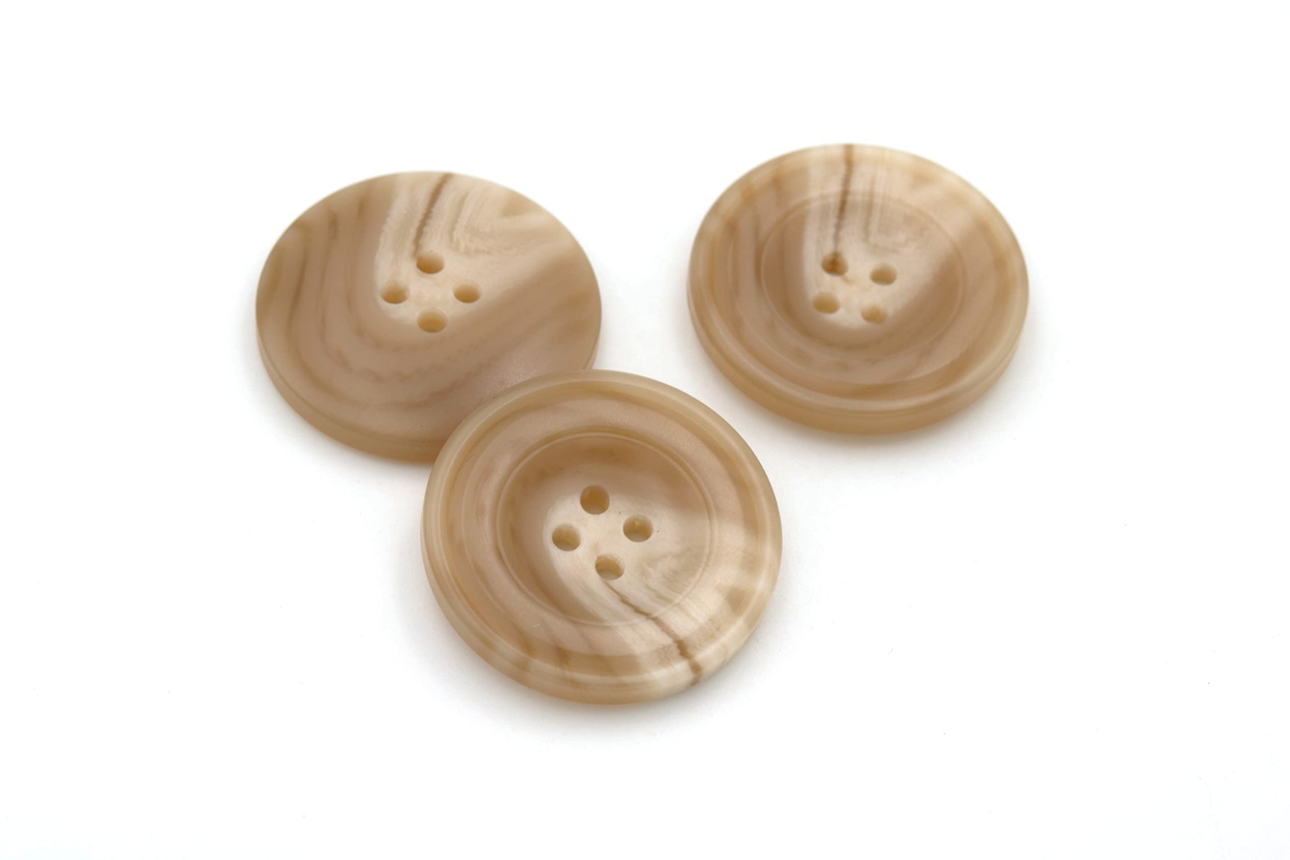 20PCS 4 Holes Sewing Round Craft Buttons Resin Snaps for Blazer Shirts Clothes DIY Accessories (Beige, 20mm)