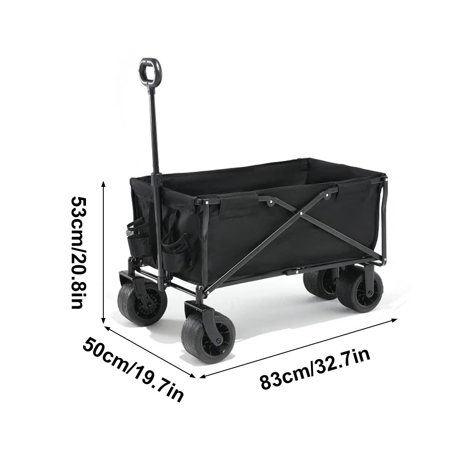 Wytrzymały składany wózek do ciągnięcia, nośność 150 kg, wózek terenowy do ogrodnictwa, zakupów, wędkowania, biwakowania, aktywności na świeżym powietrzu, pikników
