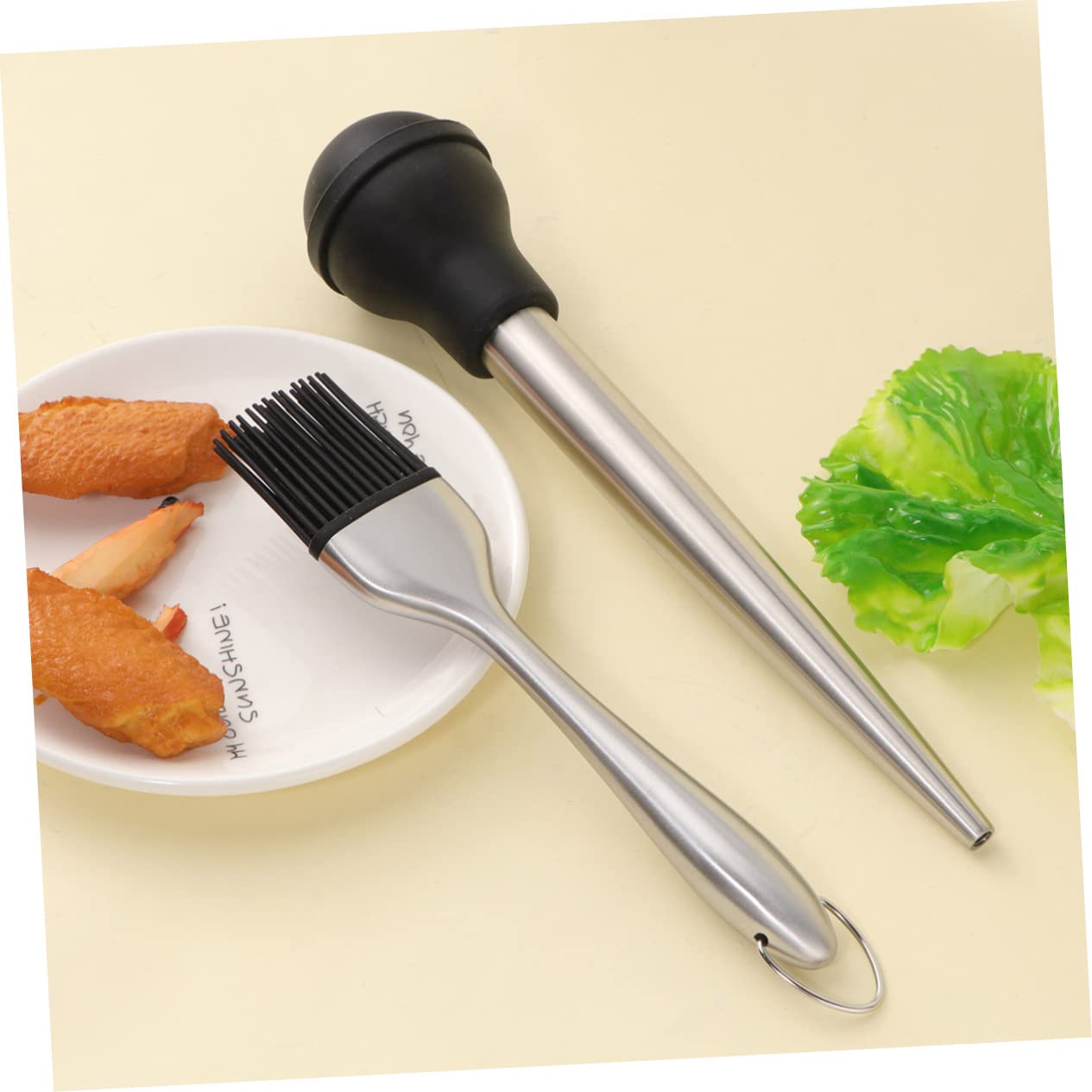 ABOOFAN Kit/4 Pcs Stainless Steel Turkey Baster Oil Brush Seasoning Pump Drip Tube for Grilling