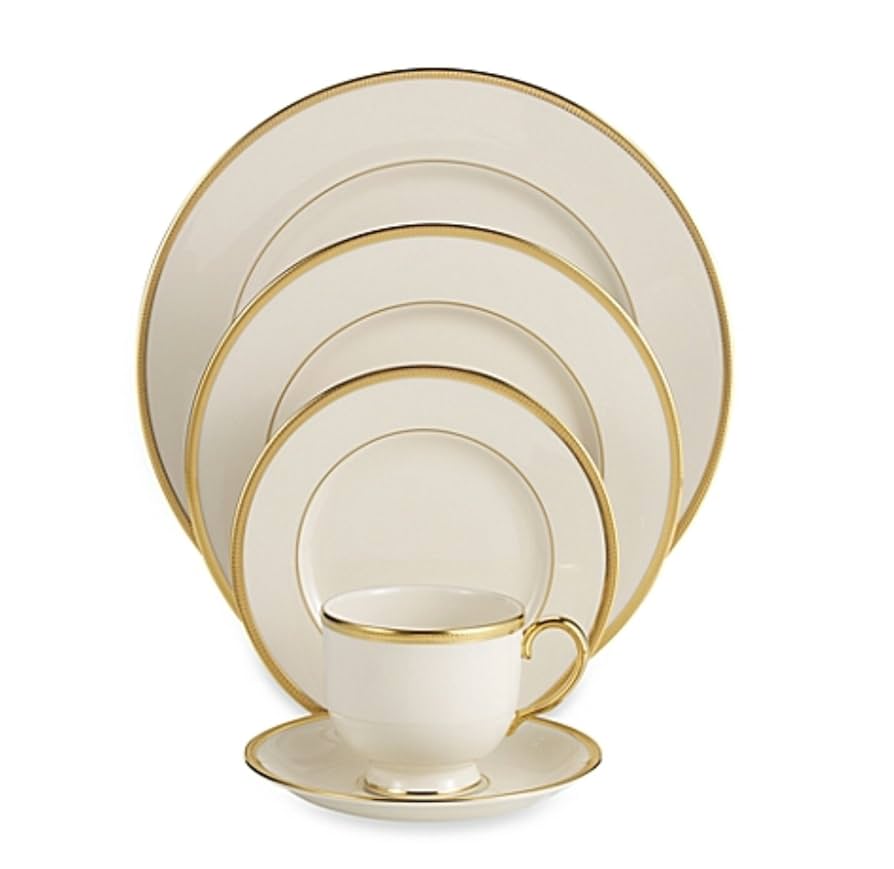 USA製　LENOX TUXEDO 21cmプレート5枚　レノックス　タキシード Amazon.com: Lenox Salad Plate Tuxedo, ivory, gold